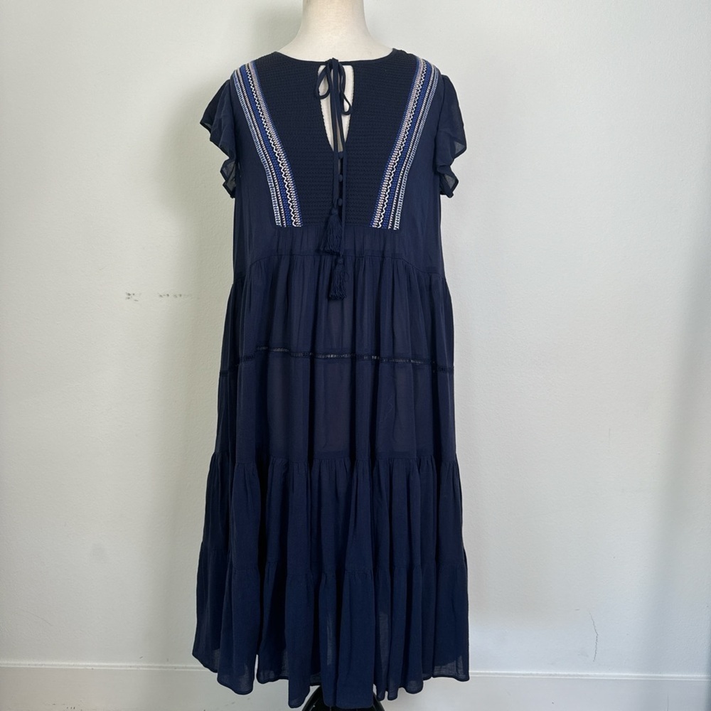 My twin twinest blue long dress with a boho vibe